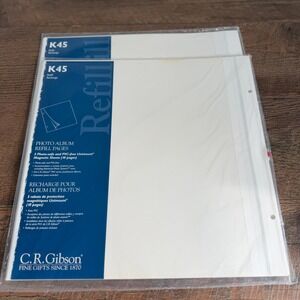 C.R. Gibson K45 Photo Album Refill Pages 2 Pack White P45 Series 13x12.75